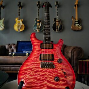 PRS Custom 24 Wood Library Quilt 10 Top 40th Anniversary 2025 in Blood Orange